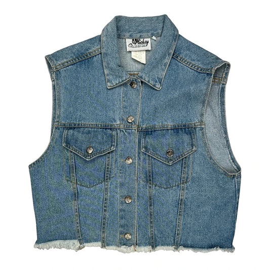 Mickey Graphic Denim Gilet - Medium Blue Denim