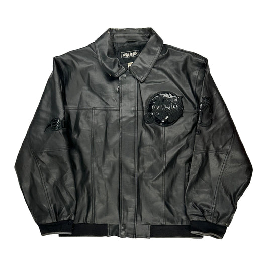 Avirex Leather Jacket - Large Black Polyurethane