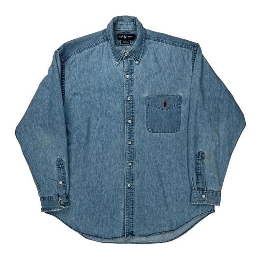 Ralph Lauren Denim Shirt - Large Light Wash Cotton