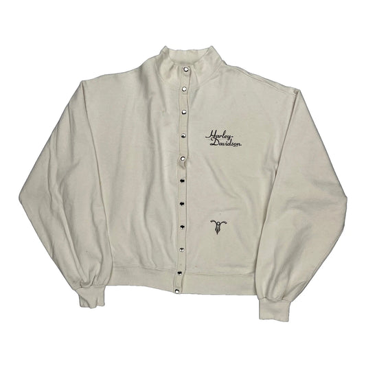 Harley Davidson Bomber Jacket - 2XL Cream Cotton