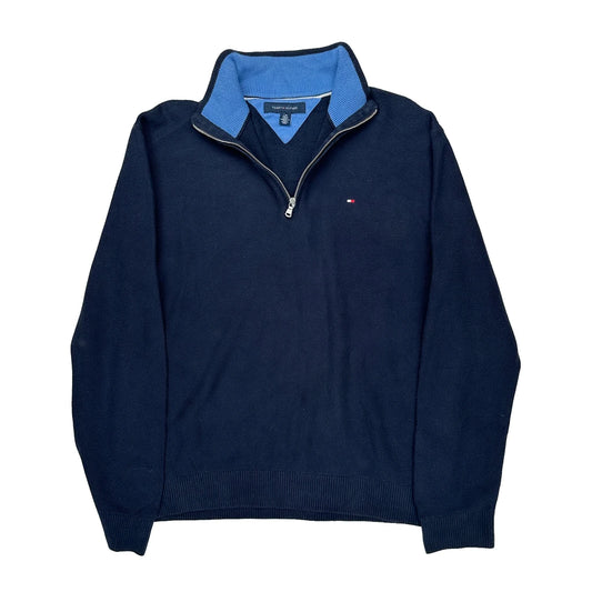 Tommy Hilfiger 1/4 Zip - Large Blue Cotton