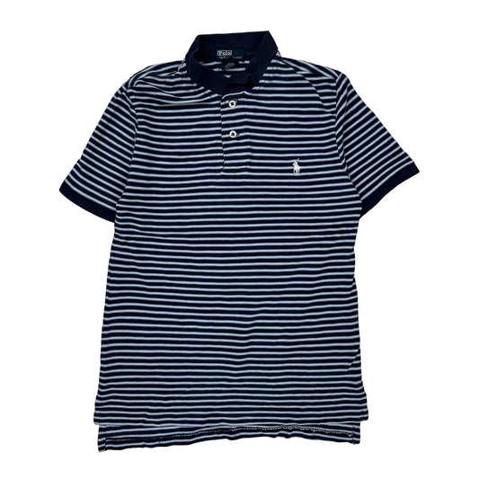 Age 8-9 Polo By Ralph Lauren Striped Polo Shirt - Medium Navy Cotton