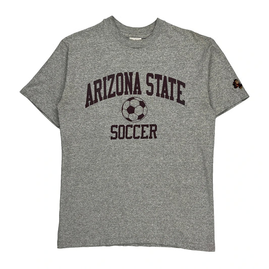 Arizona State Soccer The Cotton Exchange Single Stitch T-Shirt - Medium Grey Cotton