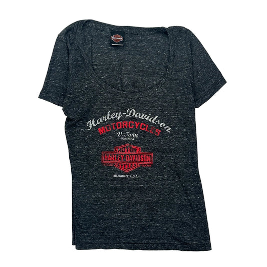 Motorcycles Harley Davidson Graphic T-Shirt - XL Grey Cotton