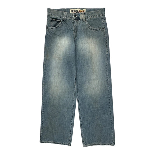 Avirex Wide Leg Jeans - 38W 34L Light Wash Cotton