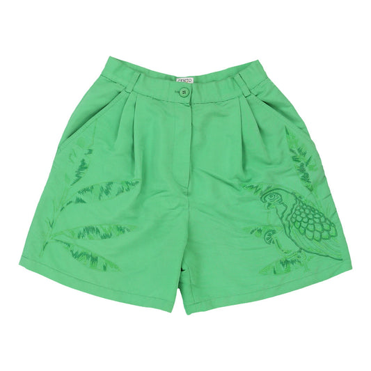 Iceberg Embroidered Shorts - 26W UK 8 Green Cotton