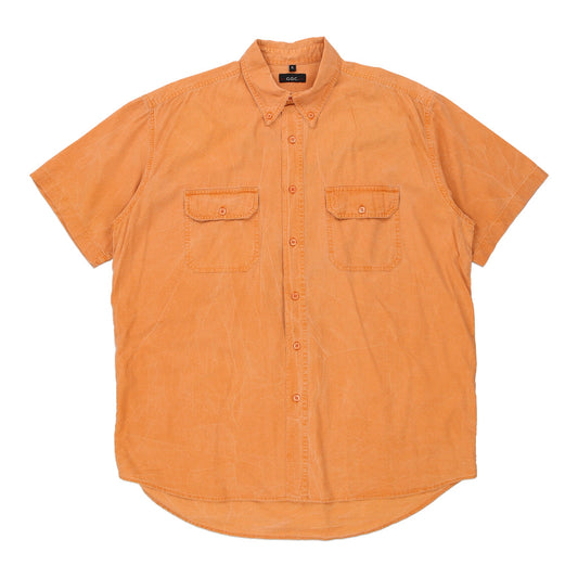 Vintage orange G.Q.C. Short Sleeve Shirt - mens x-large