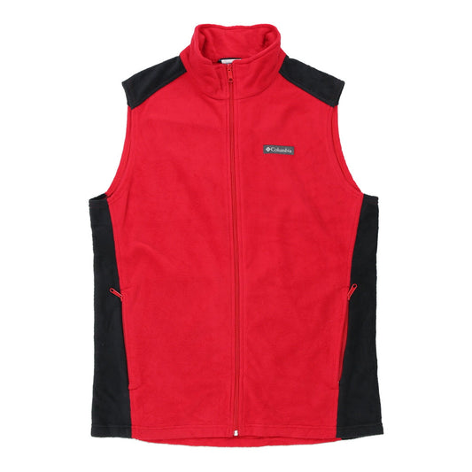 Vintage red Columbia Fleece Gilet - mens large