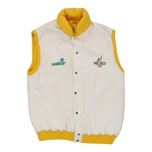 Vintage white Valtur Merit Gilet - mens large